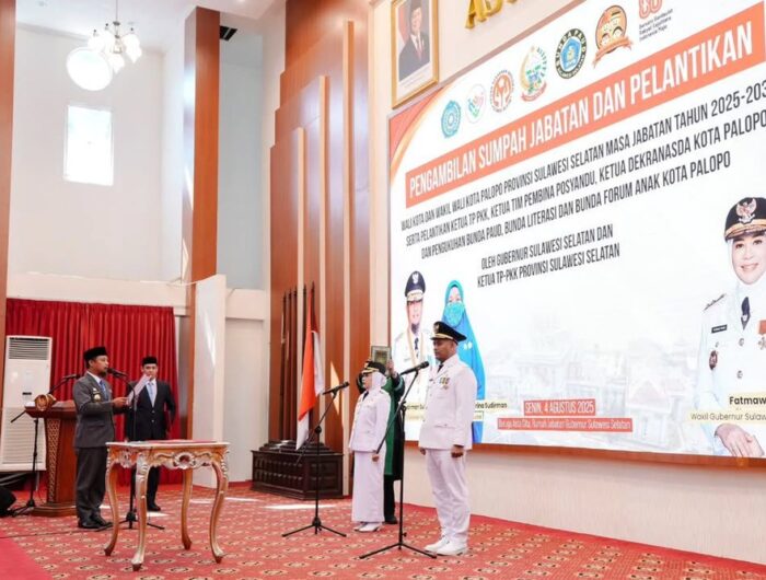 Gubernur Sulsel Lantik Wali Kota dan Wakil Wali Kota Palopo Periode 2025–2030