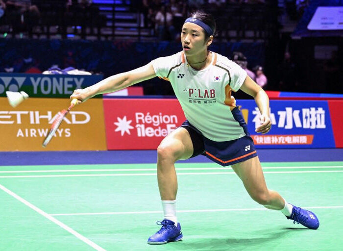 Sumber Foto : AFP, Pebulu tangkis tunggal putri Korea Selatan, An Se-young, pada babak 64 besar Kejuaraan Dunia 2025 di Adidas Arena, Paris, Prancis, Senin (25/8/2025).