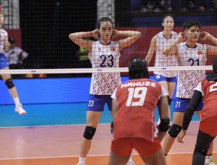 Duel Timnas Voli Putri Indonesia U21 lawan Vietnam U21 di FIVB Putri U21 2025, Kamis (07/08/2025). (c) Mitchell Soeharsono