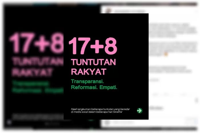 Sumber Foto : X.com, 17+8 Tuntutan Rakyat.