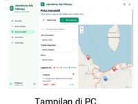 Sumber Foto : Humas Pemprov/Tampilan Aplikasi JalanMa di PC, Antarmuka aplikasi JalanMa memperlihatkan peta interaktif yang menampilkan laporan kerusakan jalan di wilayah Sulawesi Barat.