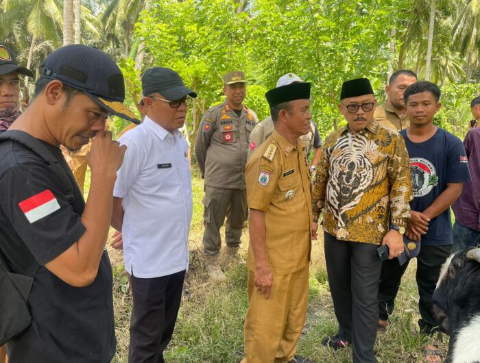 Sumber Foto : Humas Pemprov/Gubernur Sulbar Suhardi Duka didampingi Kepala Bapperida Sulbar Junda Maulana meninjau penerima bantuan bibit ternak kambing di Desa Lampoko, Kecamatan Campalagian, Kabupaten Polewali Mandar, Senin (15/9/2025).